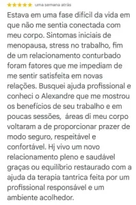 Depoimento sobre Curso e sessão de Massagem Tântrica 58